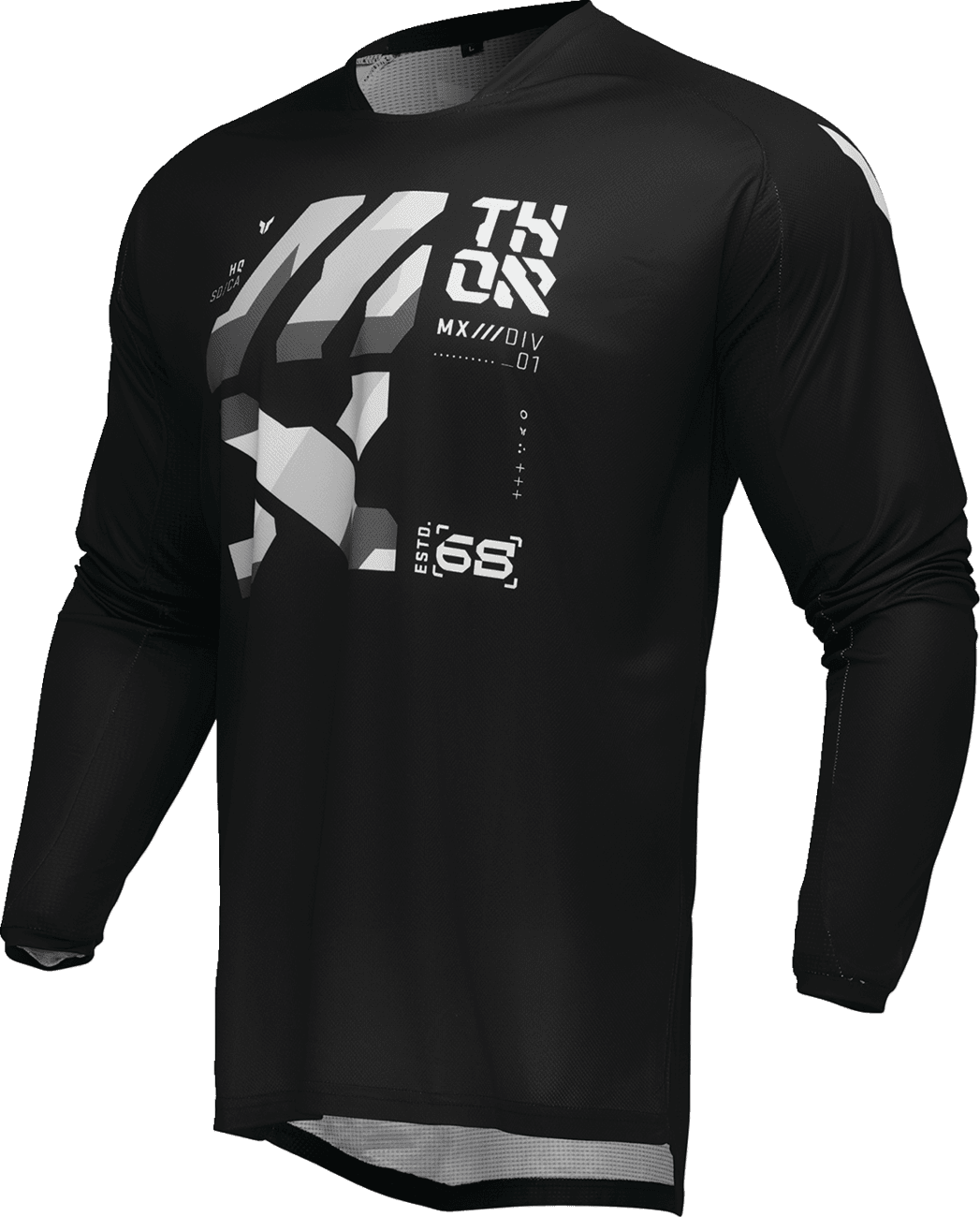 THOR 2910-8221 Launchmode Brave Jersey - Black/Gray - Large