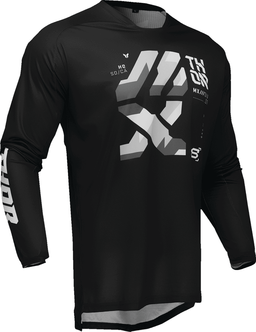 THOR 2910-8221 Launchmode Brave Jersey - Black/Gray - Large — image 4 of 6