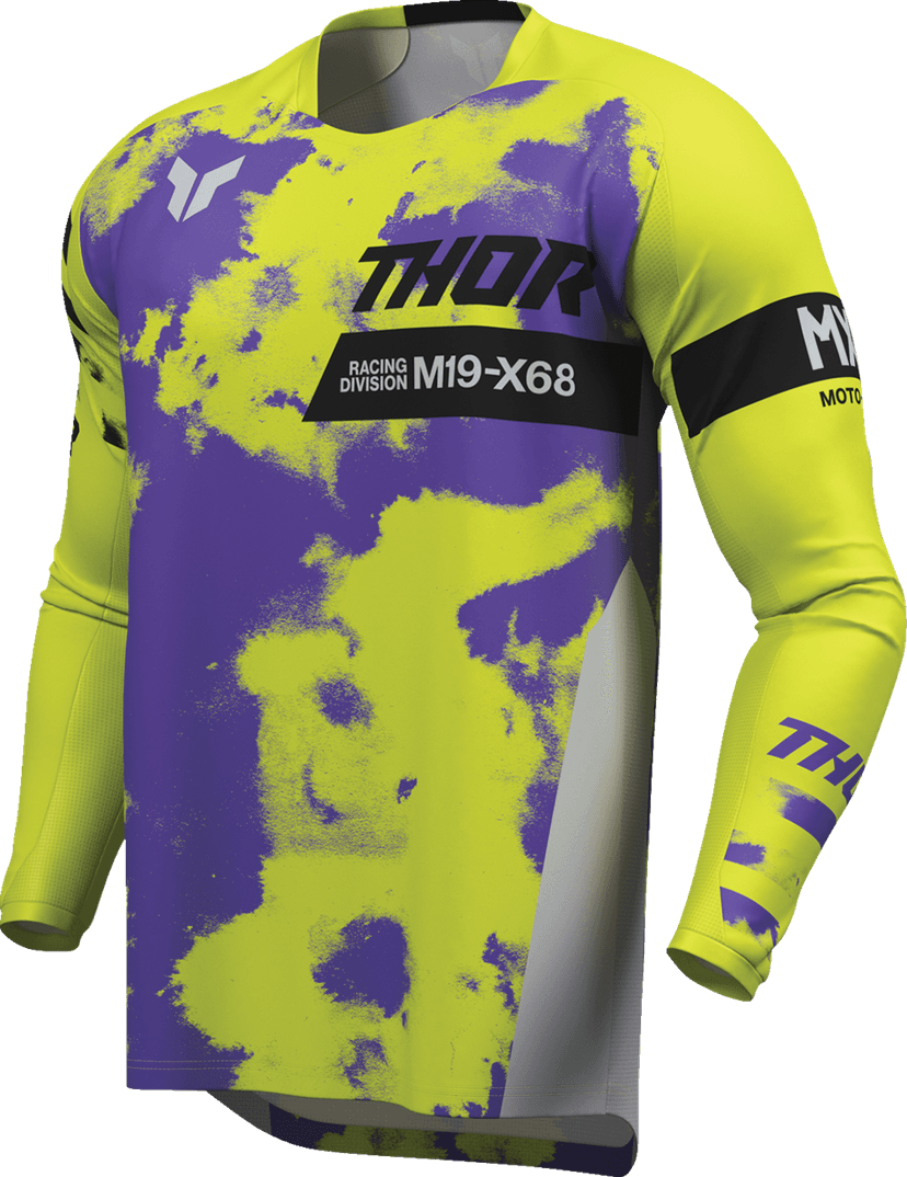 THOR 2910-8402 Launchmode Bleach Jersey - Gray/Acid - Large — image 3 of 9