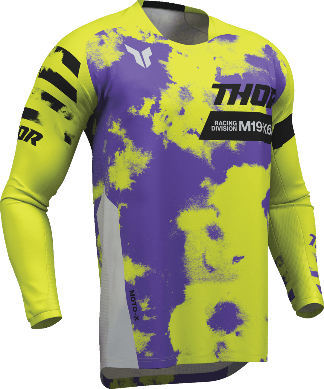 THOR 2910-8402 Launchmode Bleach Jersey - Gray/Acid - Large