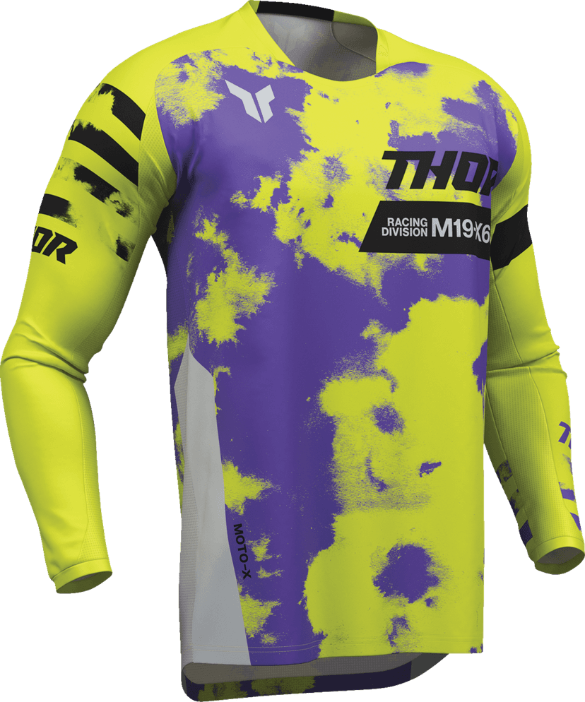 THOR 2910-8403 Launchmode Bleach Jersey - Gray/Acid - XL — image 1 of 9