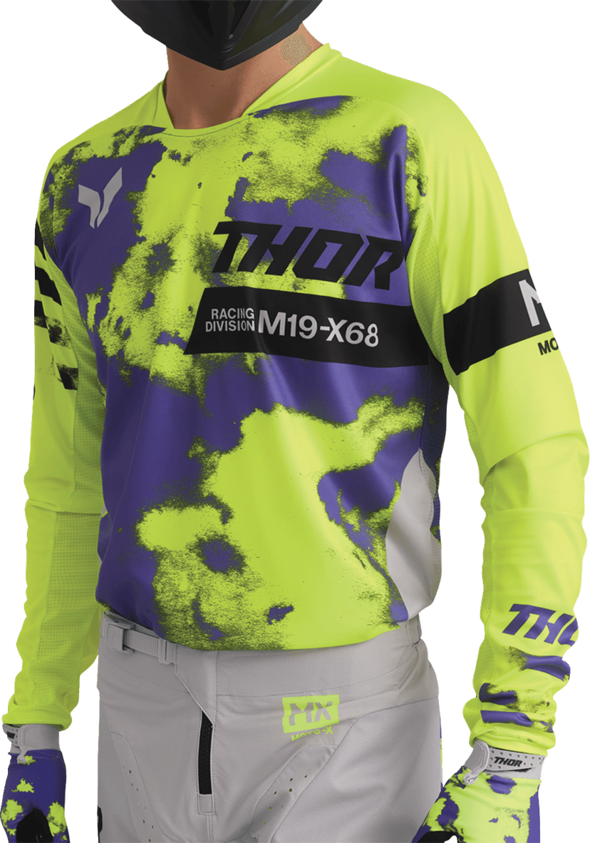 THOR 2910-8404 Launchmode Bleach Jersey - Gray/Acid - 2XL — image 9 of 9