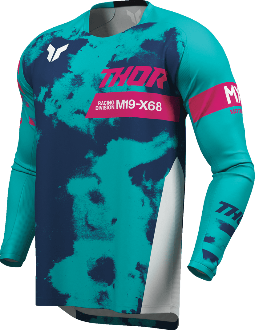 THOR 2910-8406 Launchmode Bleach Jersey - White/Aqua - Small — image 3 of 7
