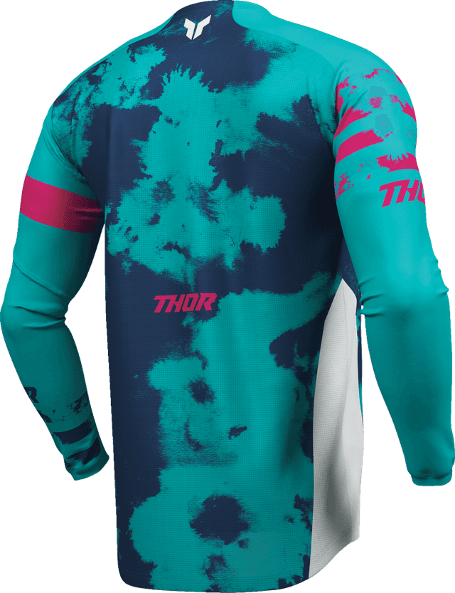 THOR 2910-8407 Launchmode Bleach Jersey - White/Aqua - Medium — image 4 of 7