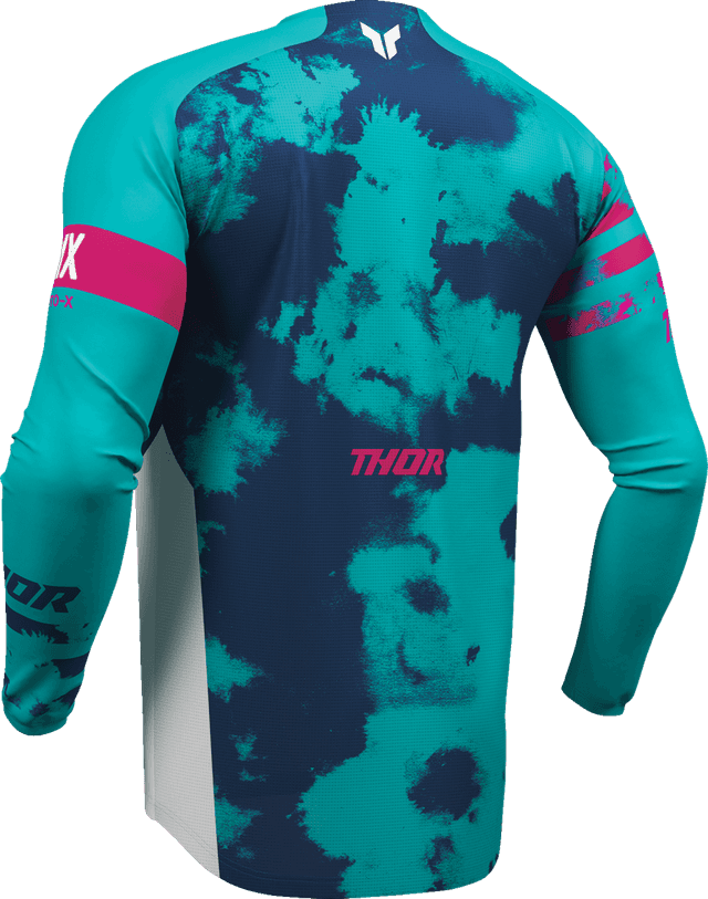 THOR 2910-8407 Launchmode Bleach Jersey - White/Aqua - Medium — image 2 of 7