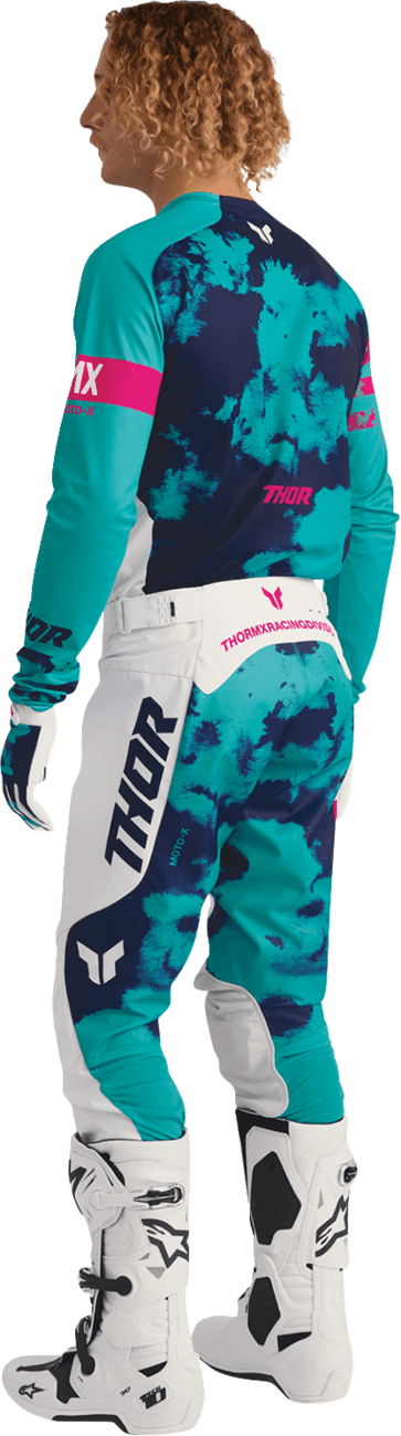 THOR 2910-8407 Launchmode Bleach Jersey - White/Aqua - Medium — image 7 of 7