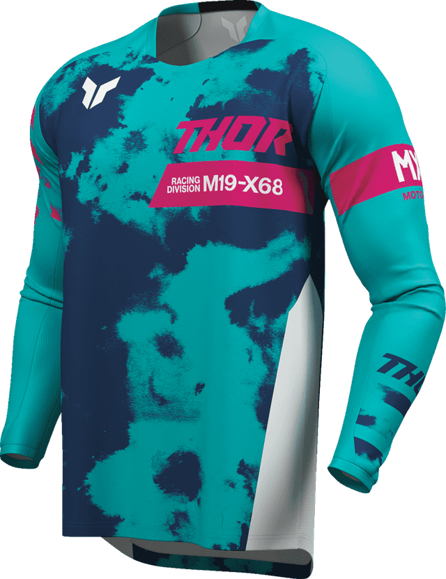 THOR 2910-8407 Launchmode Bleach Jersey - White/Aqua - Medium — image 3 of 7