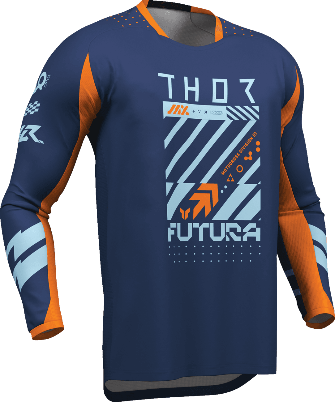 THOR 2910-8425 Launchmode Futura Jersey - Navy/Orange - Medium