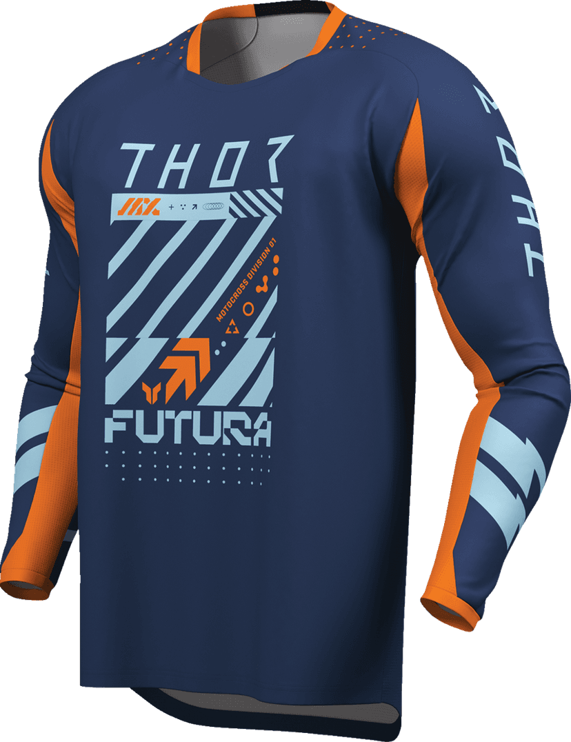THOR 2910-8426 Launchmode Futura Jersey - Navy/Orange - Large — image 3 of 7