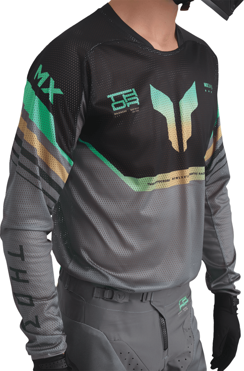 THOR 2910-8432 Launchmode Air Raptor Jersey - Black/Charcoal - Large — image 5 of 7