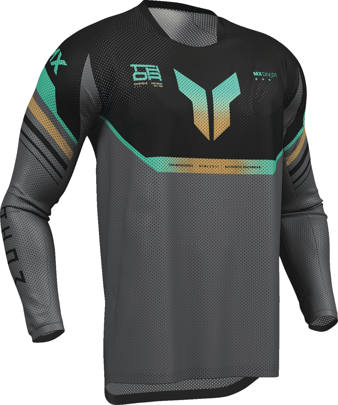 THOR 2910-8432 Launchmode Air Raptor Jersey - Black/Charcoal - Large