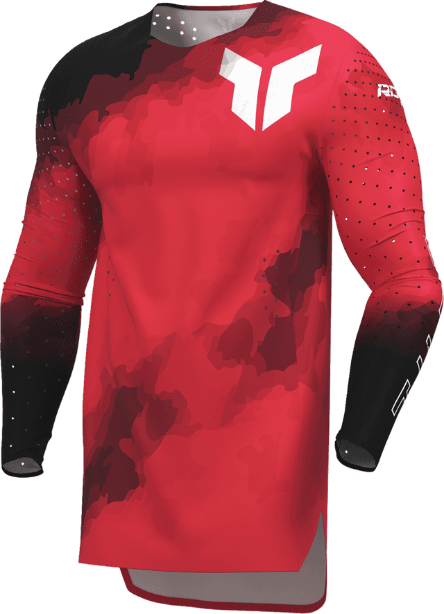 THOR 2910-8728 Sportmode Carbon Jersey - Black/Red - Medium — image 2 of 7