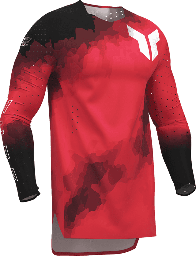 THOR 2910-8728 Sportmode Carbon Jersey - Black/Red - Medium — image 1 of 7