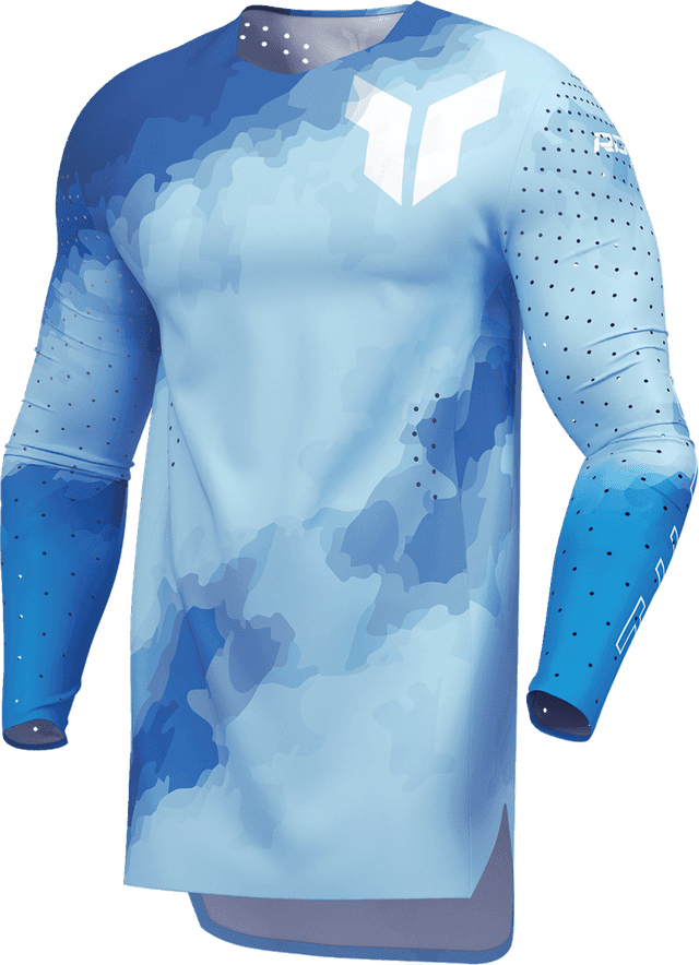 THOR 2910-8734 Sportmode Carbon Jersey - Electric Blue/Powder Blue - Large — image 4 of 11