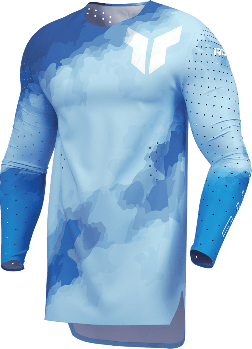 THOR 2910-8734 Sportmode Carbon Jersey - Electric Blue/Powder Blue - Large — image 4 of 11