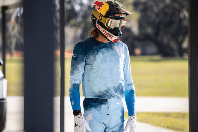 THOR 2910-8734 Sportmode Carbon Jersey - Electric Blue/Powder Blue - Large — image 7 of 11