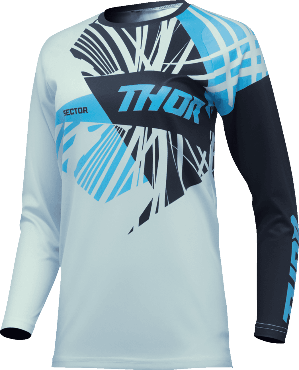THOR 2911-0288 Women's Sector Split Jersey - Starlight Blue/Black - XS