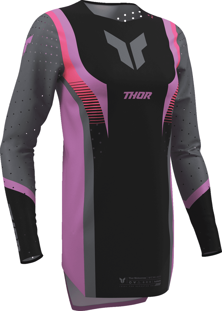 THOR 2911-0330 Women's Sportmode Velocity Jersey - Black/Orchid - XS