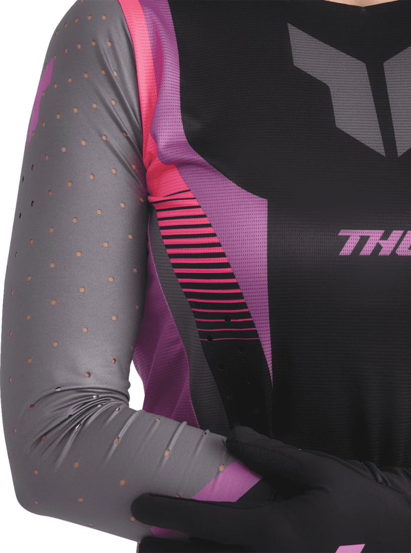 THOR 2911-0331 Women's Sportmode Velocity Jersey - Black/Orchid - Small — image 8 of 10