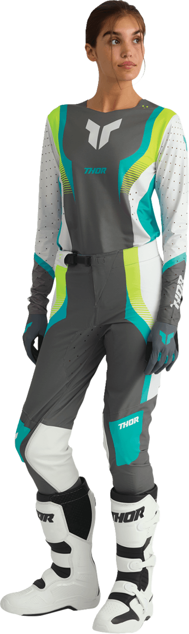 THOR 2911-0335 Women's Sportmode Velocity Jersey - Gray/Aqua - XS — image 8 of 10