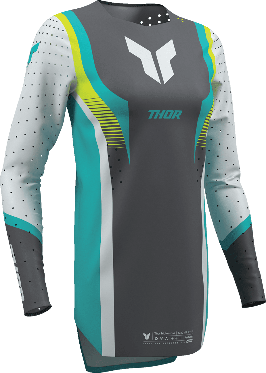 THOR 2911-0335 Women's Sportmode Velocity Jersey - Gray/Aqua - XS