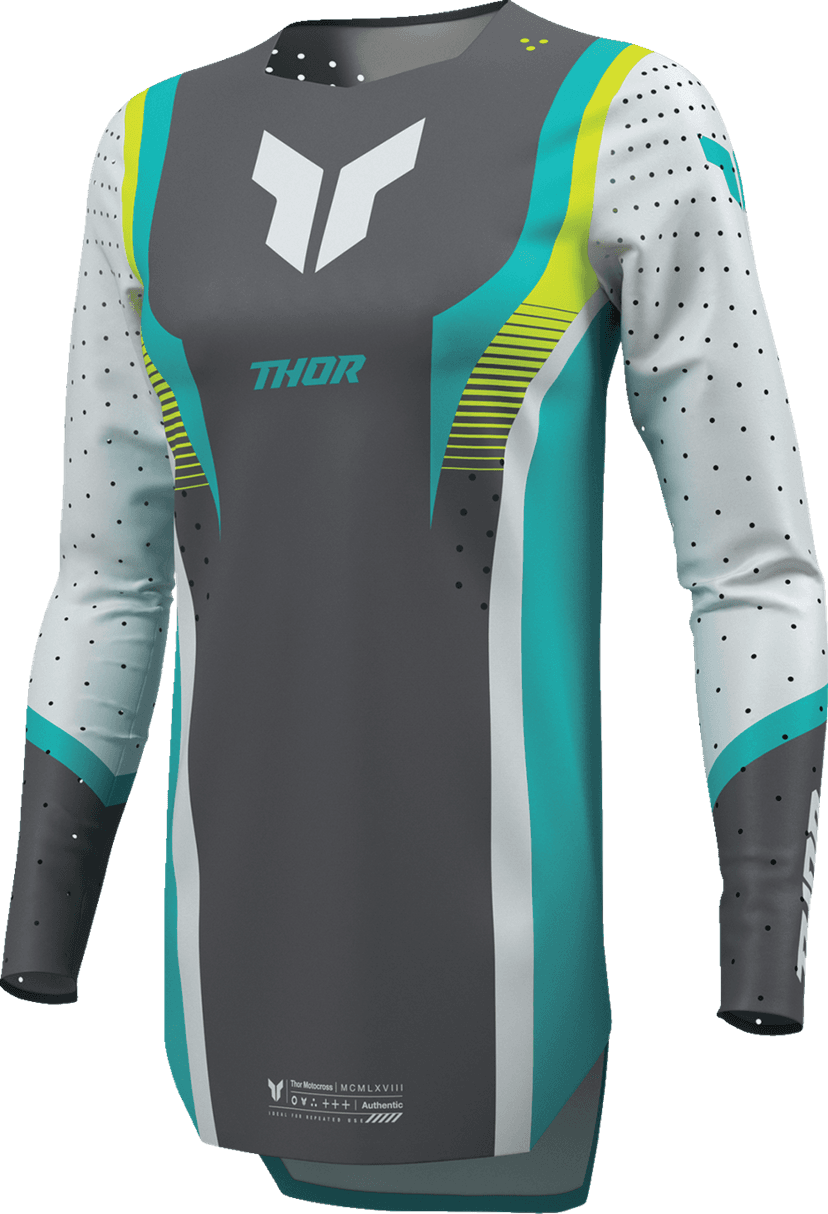 THOR 2911-0337 Women's Sportmode Velocity Jersey - Gray/Aqua - Medium — image 3 of 10