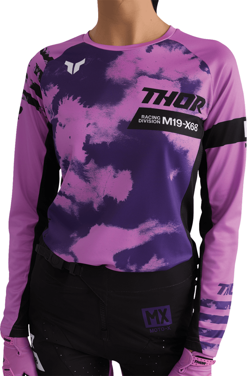 THOR 2911-0341 Women's Launchmode Bleach Jersey - Black/Orchid - Small — image 5 of 8
