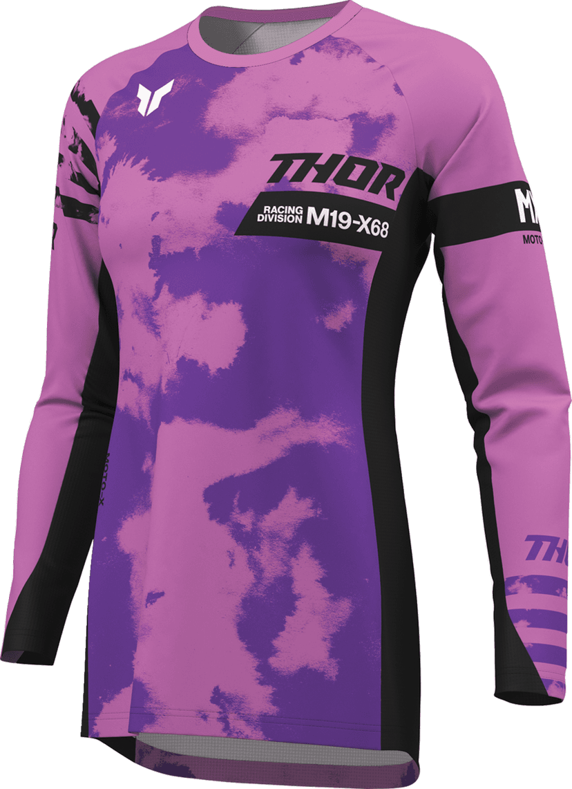 THOR 2911-0342 Women's Launchmode Bleach Jersey - Black/Orchid - Medium — image 3 of 8