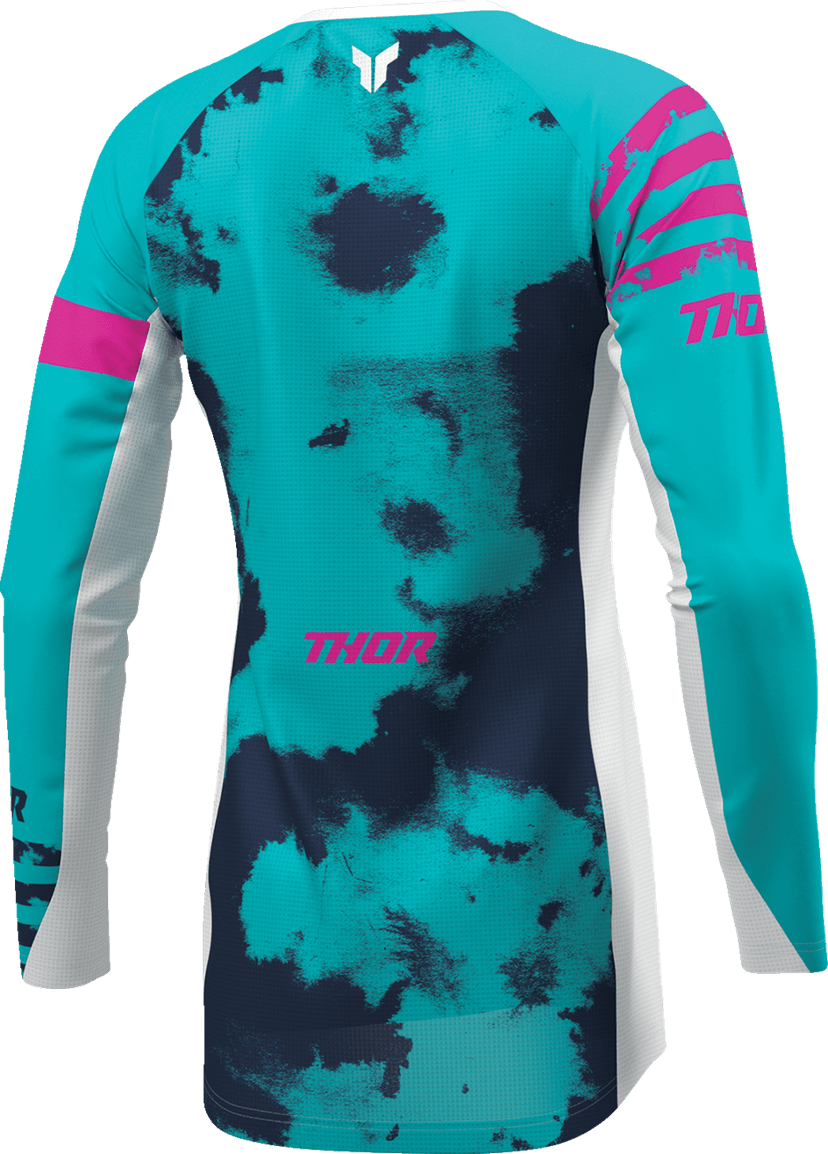 THOR 2911-0347 Women's Launchmode Bleach Jersey - White/Aqua - Medium — image 4 of 7