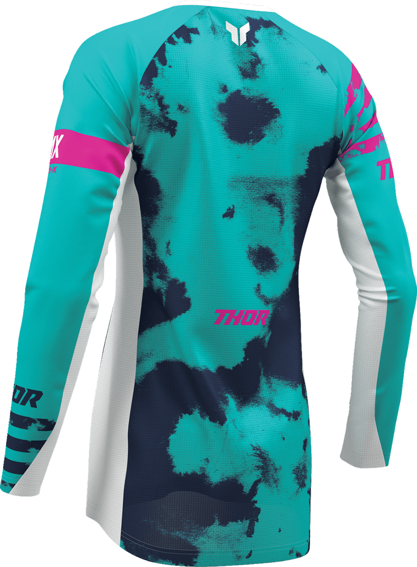 THOR 2911-0347 Women's Launchmode Bleach Jersey - White/Aqua - Medium — image 2 of 7