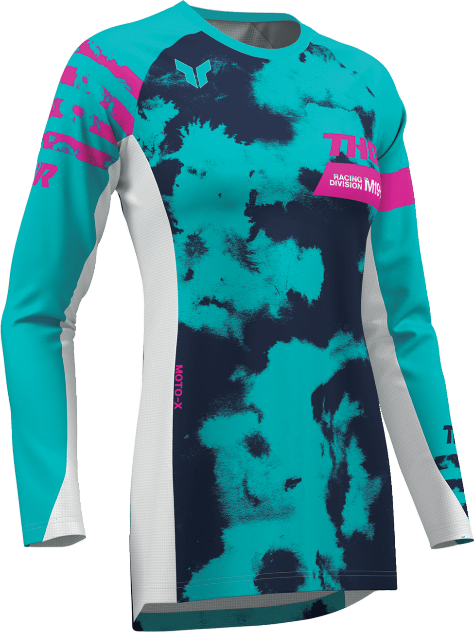 THOR 2911-0348 Women's Launchmode Bleach Jersey - White/Aqua - Large