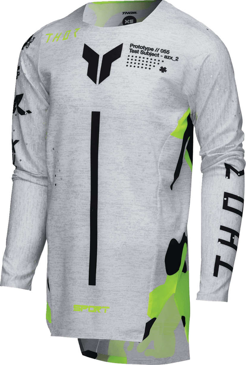 THOR 2912-2540 Youth Sportmode Riot Jersey - White/Acid - Large — image 1 of 4