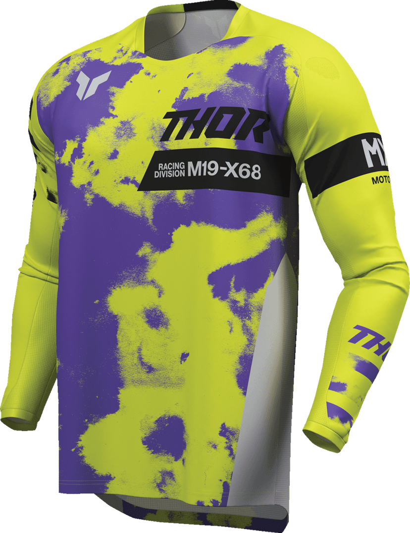 THOR 2912-2582 Youth Launchmode Bleach Jersey - Gray/Acid - Large — image 3 of 4