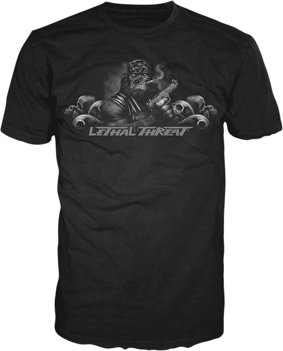 LETHAL THREAT 3030-20226 Pistol Packing Gorilla T-Shirt - Black - Medium