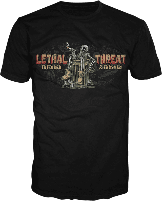 LETHAL THREAT 3030-21524 Tattooed & Trashed T-Shirt - Black - XL — image 1 of 2