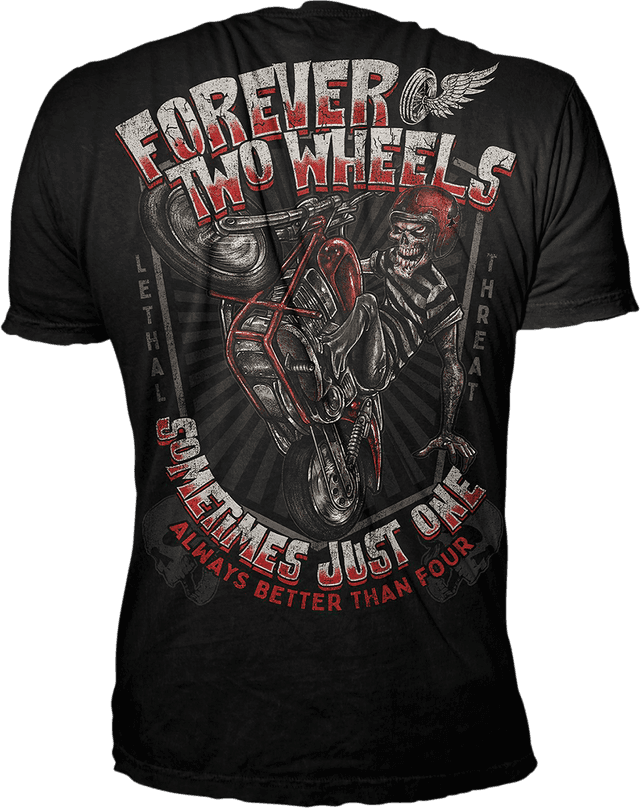 LETHAL THREAT 3030-21558 Forever Two Wheels T-Shirt - Black - Large — image 2 of 2