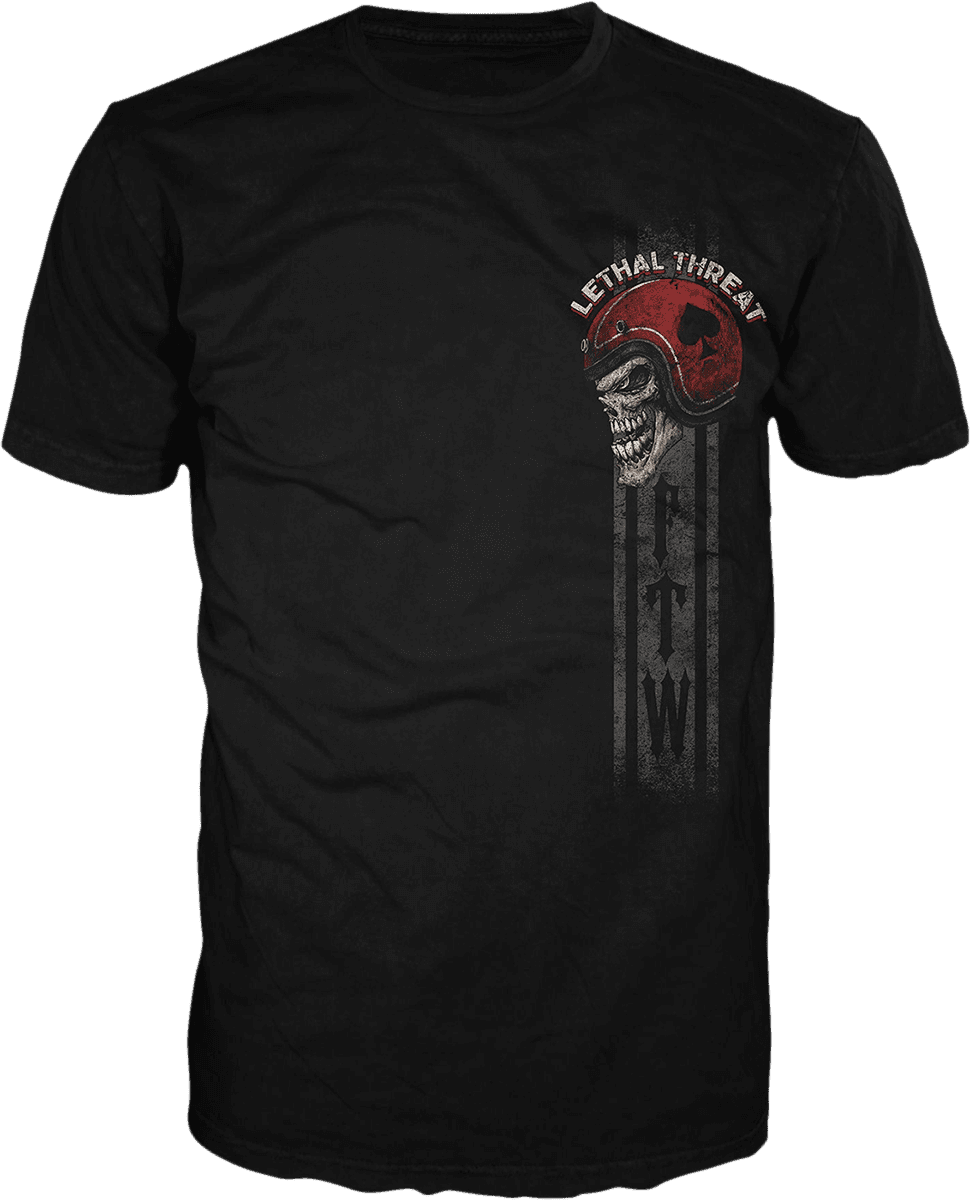 LETHAL THREAT 3030-21558 Forever Two Wheels T-Shirt - Black - Large