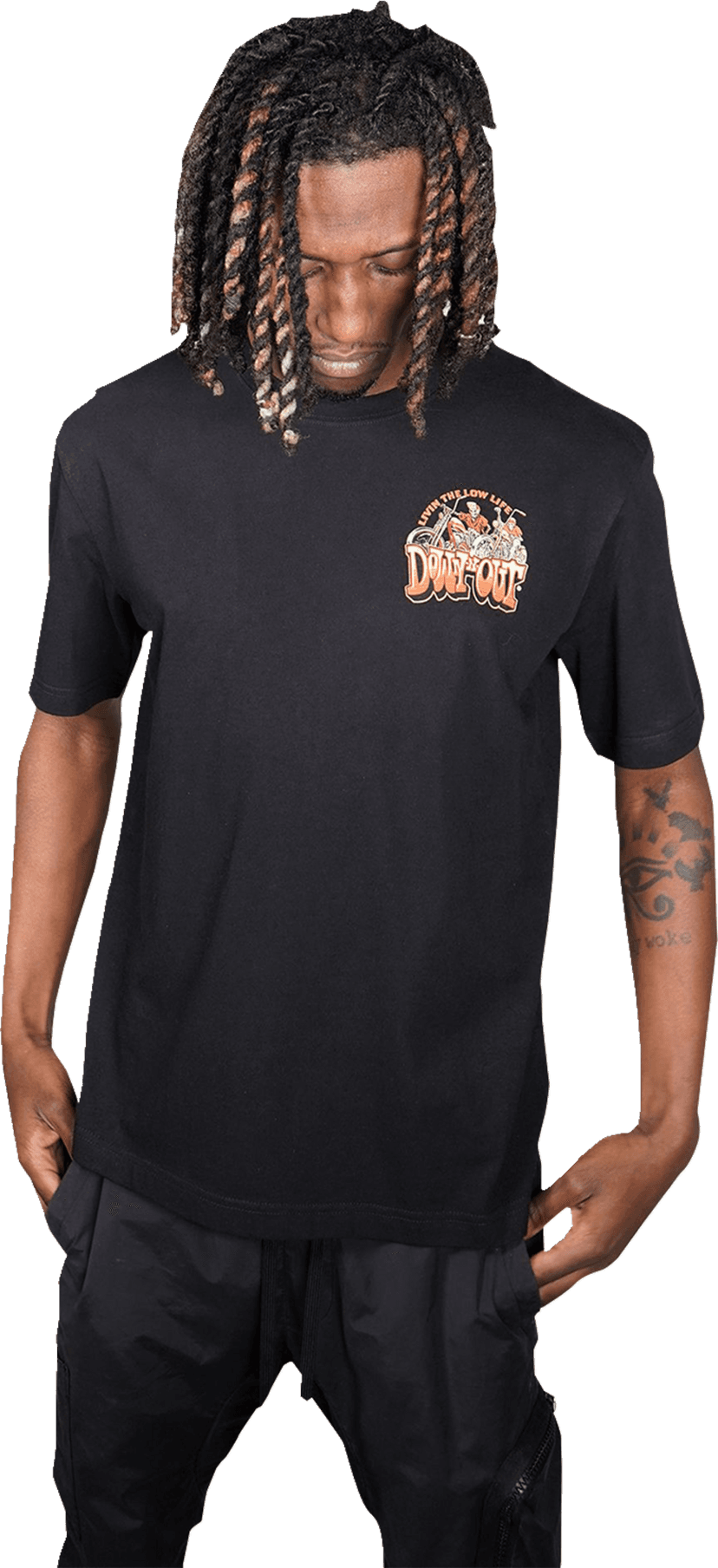 LETHAL THREAT 3030-22835 Down-N-Out 4 Life T-Shirt - Black - Small — image 1 of 2