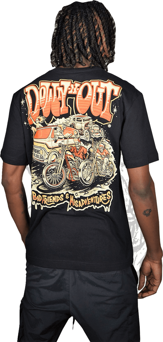 LETHAL THREAT 3030-22835 Down-N-Out 4 Life T-Shirt - Black - Small — image 2 of 2