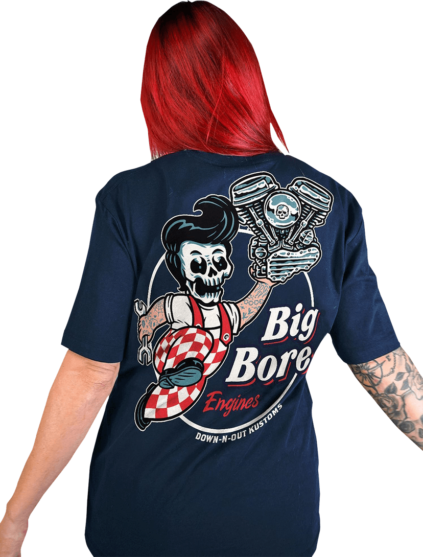 LETHAL THREAT 3030-22842 Down-N-Out Big Bore T-Shirt - Navy - Medium — image 3 of 3