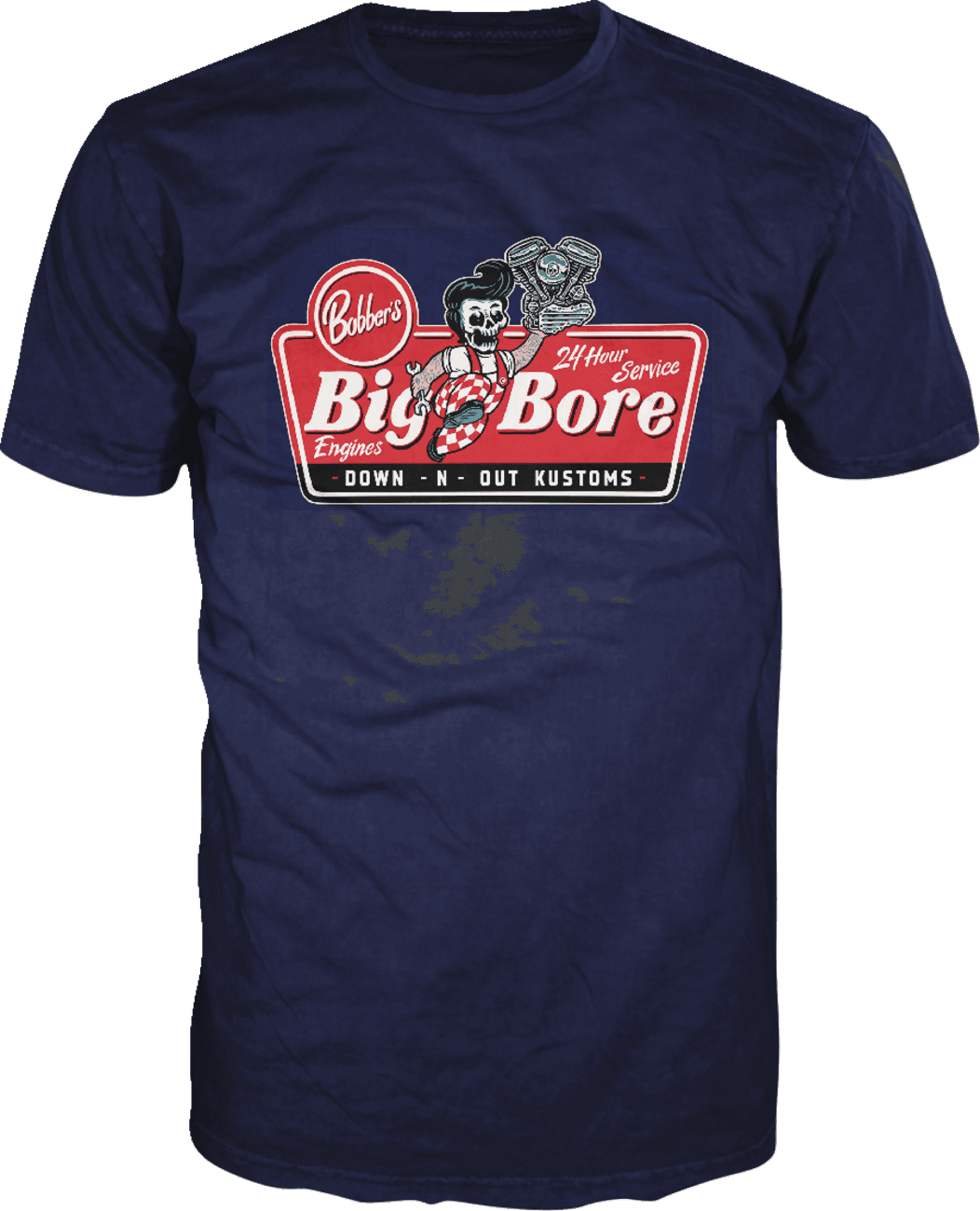 LETHAL THREAT 3030-22845 Down-N-Out Big Bore T-Shirt - Navy - 2XL