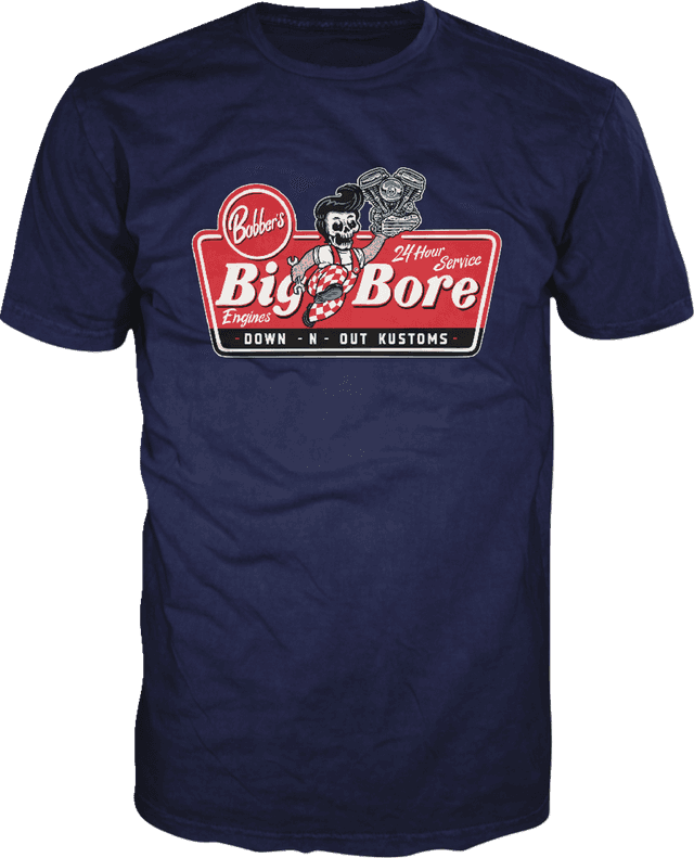 LETHAL THREAT 3030-22846 Down-N-Out Big Bore T-Shirt - Navy - 3XL — image 1 of 3
