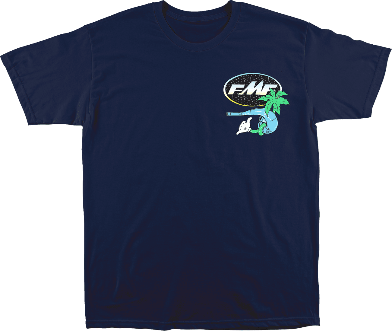 FMF 3030-25236 Day-Glo T-Shirt - Navy - Large