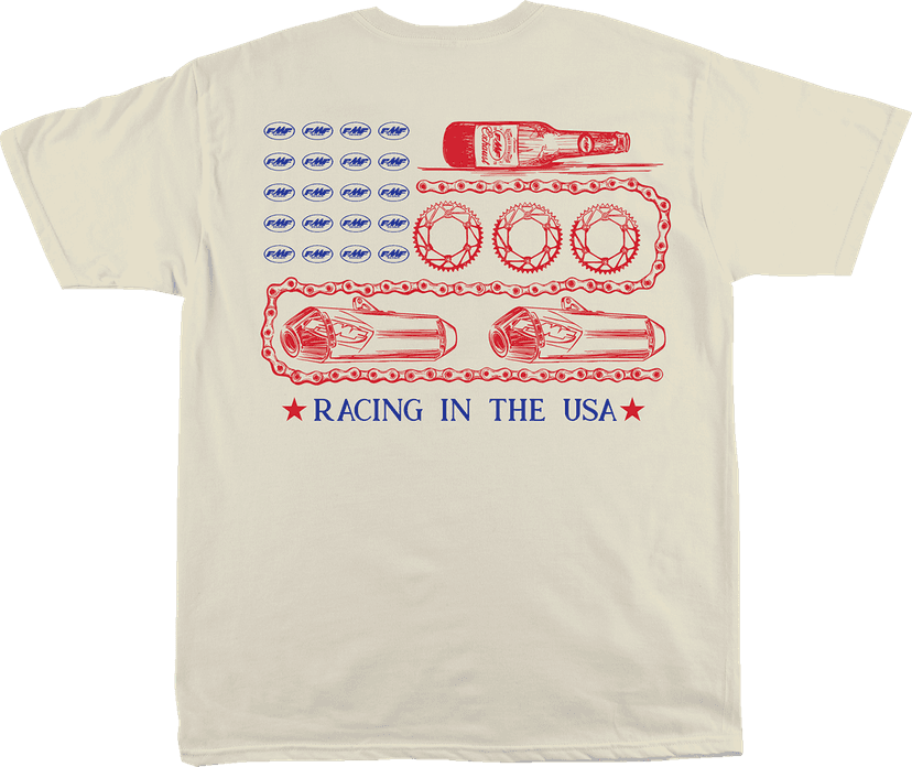 FMF 303025983 Racing in the USA T-Shirt - Natural - Medium — image 2 of 2