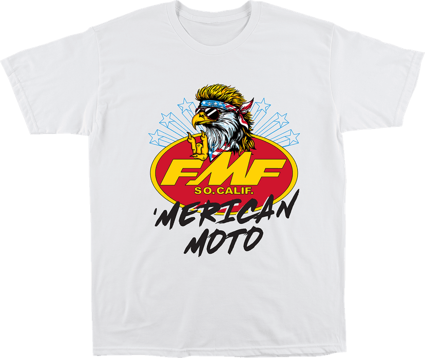 FMF 303026004 Merican Moto T-Shirt - White - Medium