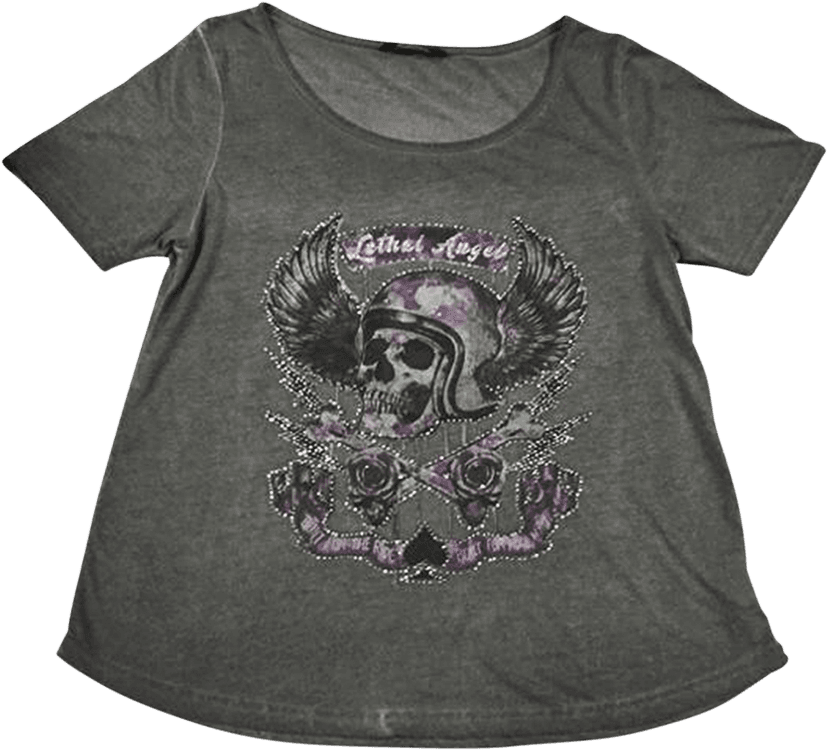 LETHAL THREAT 3031-3625 Women's Sinwheels T-Shirt - Gray - 1X — image 1 of 2
