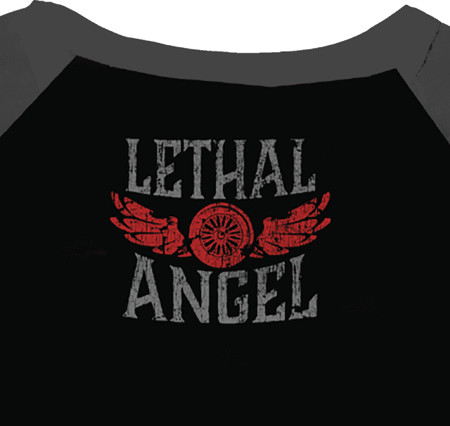 LETHAL THREAT 3031-4214 Women's Fast & Fearless Raglan Sleeve Shirt - Black/Gray - 1XL — image 2 of 2