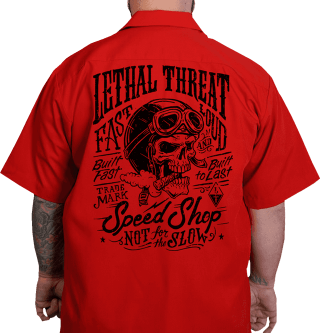 LETHAL THREAT 3040-3244 Not for the Slow Skull Shop Shirt - Red - Large — image 2 of 2
