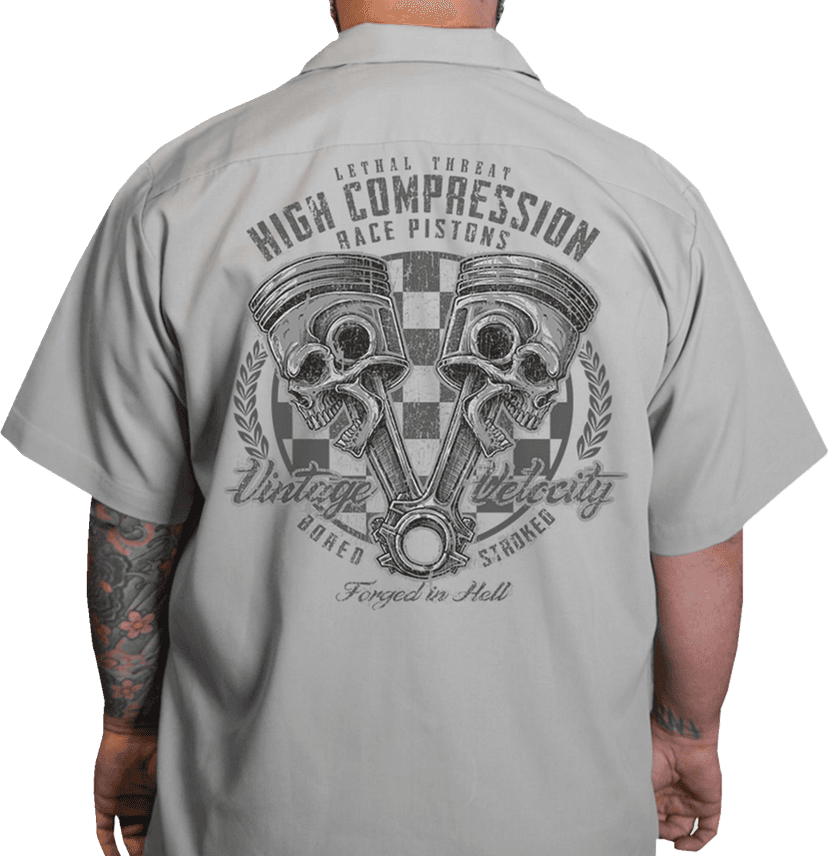 LETHAL THREAT 3040-3264 High Compression Pistons Shop Shirt - Gray - 2XL — image 2 of 2