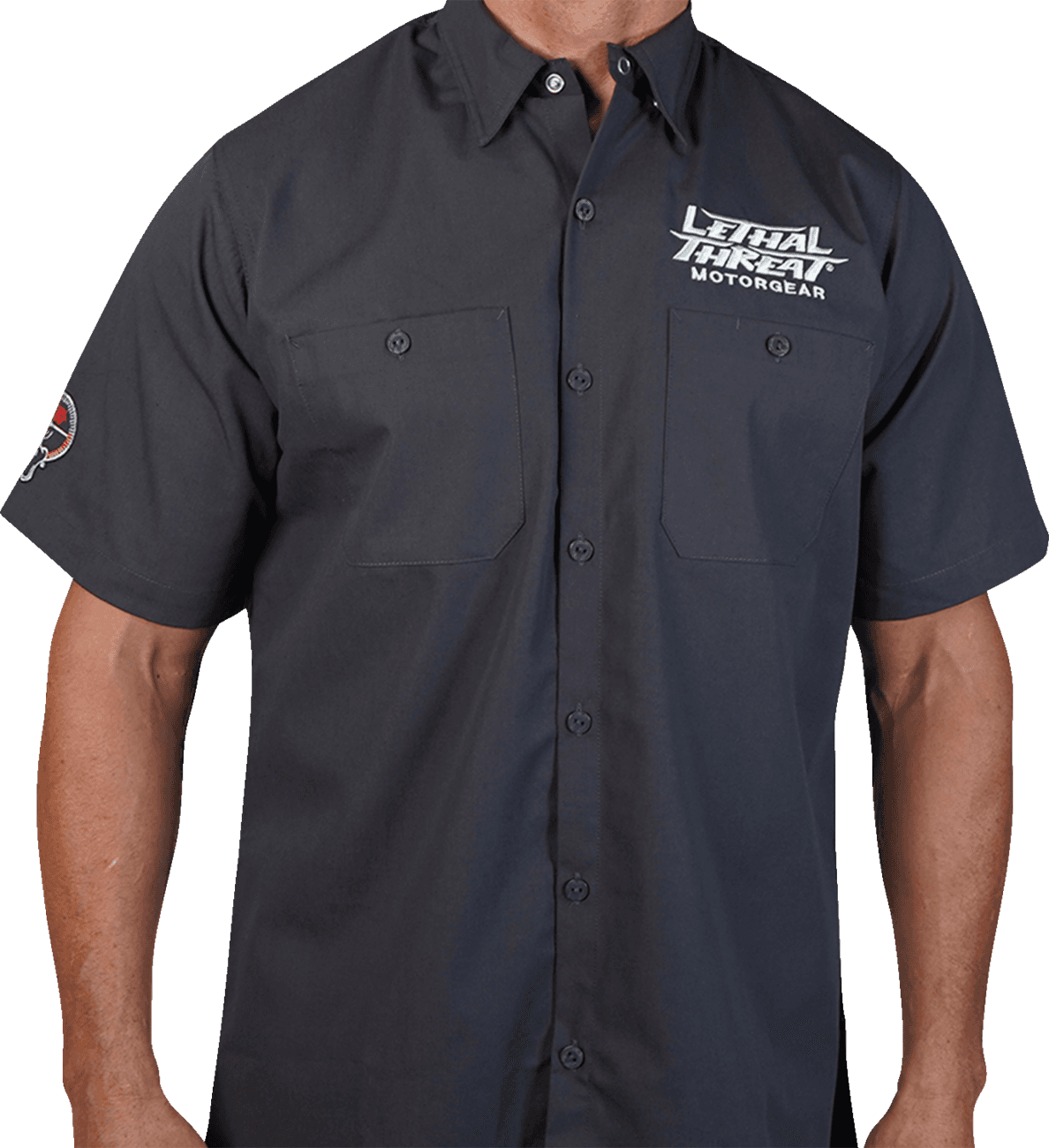 LETHAL THREAT 3040-3347 Fabrication Monster Shop Shirt - Gray - Large